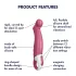 Satisfyer Petting Hippo - oppladbar, vanntett vibrator (rosa)