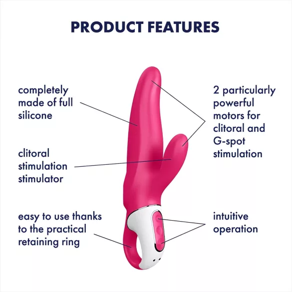 Satisfyer Mr. Rabbit - vanntett vibrator med klitorisstimulator (rosa)