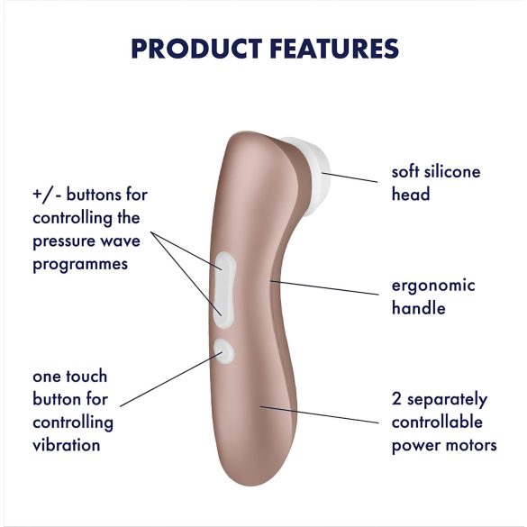 Satisfyer Pro 2+ - oppladbar klitorisvibrator (brun)