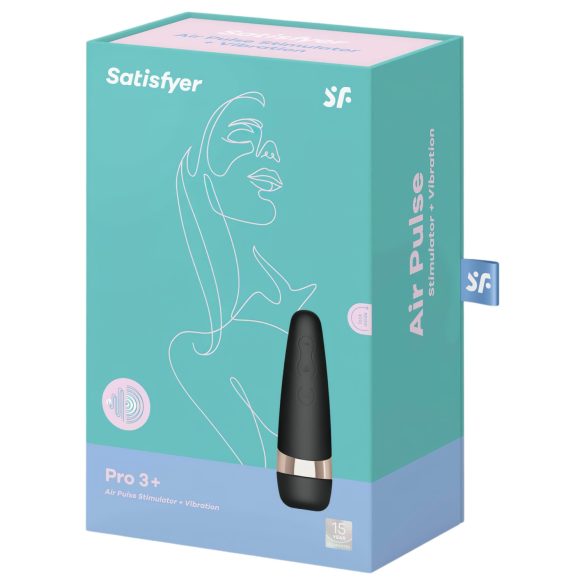 Satisfyer Pro 3+ - vanntett, oppladbar klitorisstimulator (svart)