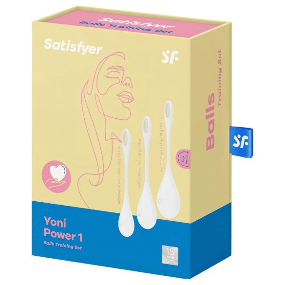 Satisfyer Yoni Power 1 - hvite kjærlighetskuler (3 stk)