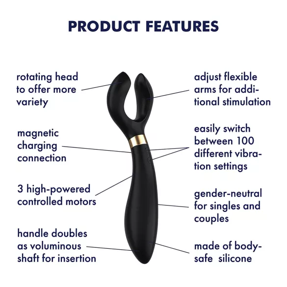 Satisfyer Endless Fun - oppladbar, vanntett parvibrator (svart)