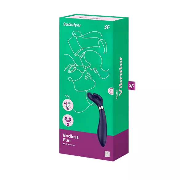 Satisfyer Endless Fun - oppladbar, vanntett parvibrator (blå)