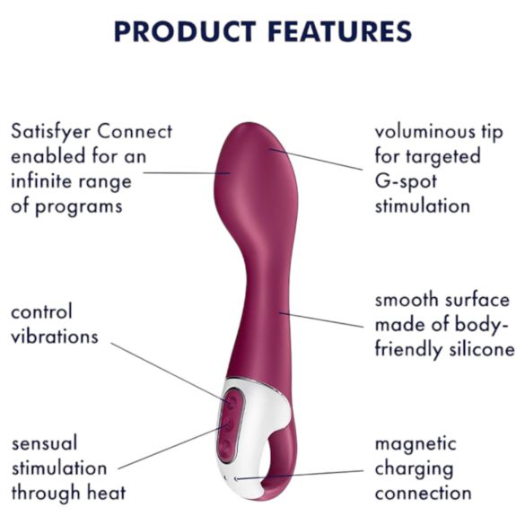 Satisfyer Hot Spot - oppladbar, varmende G-punkt vibrator (rød)