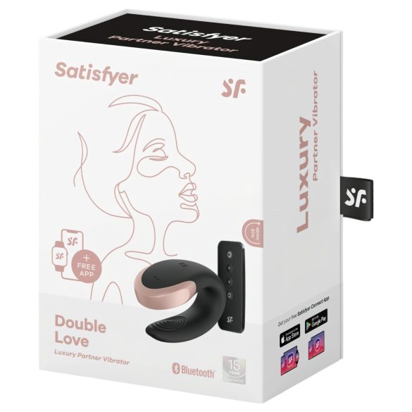 Satisfyer Double Love - smart, trådløs parvibrator (svart)
