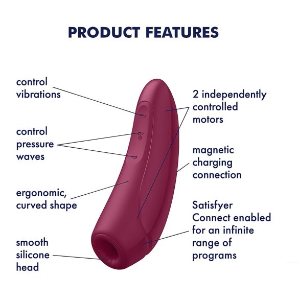 Satisfyer Curvy 1+ - smart klitorisstimulator (rød)