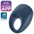 Satisfyer Strong One - App-styrt vibrasjonsring for penis, for menn (blå)