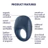Satisfyer Strong One - App-styrt vibrasjonsring for penis, for menn (blå)