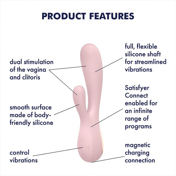Satisfyer Mono Flex - smart vanntett vibrator (rosa)