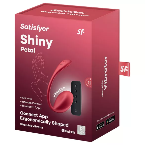 Satisfyer Shiny Petal - rød vibrerende egg med fjernkontroll