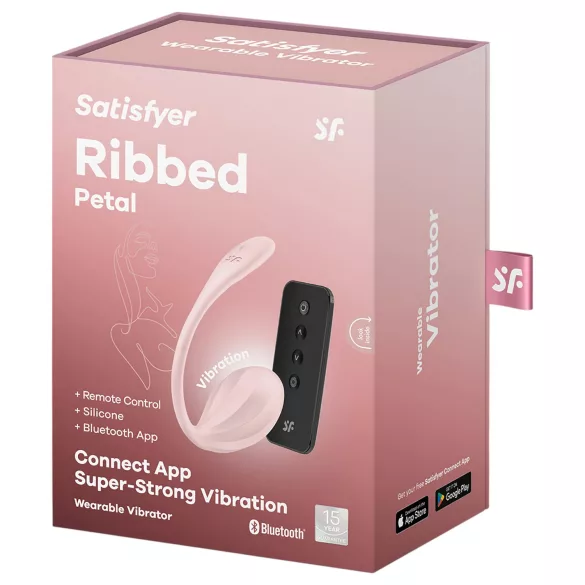 Satisfyer Ribbed Petal - trådløst vibrasjonsegg (rosa)