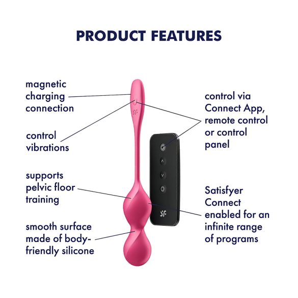 Satisfyer Love Birds 2 - smart vibrerende kegelballer (rosa)