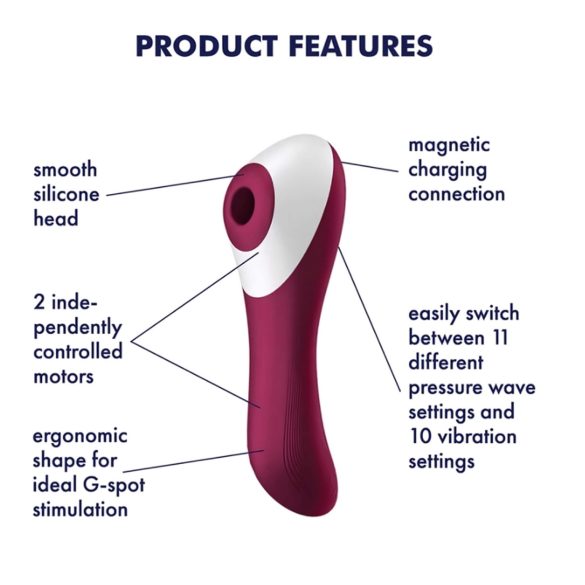 Satisfyer Dual Crush - dobbel nytelse vibrator (rød)