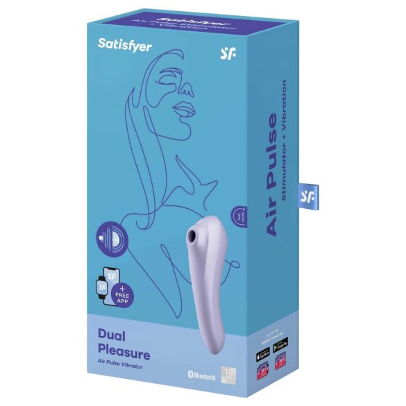 Satisfyer Dobbel Glede - smart 2-i-1 luftbølgevibrator (lilla)