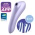 Satisfyer Dobbel Glede - smart 2-i-1 luftbølgevibrator (lilla)