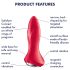 Satisfyer Rotator Plug 1 - oppladbar anale vibrator med perler (rød)