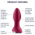 Satisfyer Rotator Plug 2 - oppladbar, perlet analvibrator (rød)