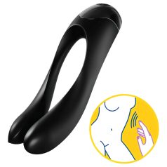 Satisfyer Candy Cane - oppladbar, vanntett toarmet vibrator (svart)   Satisfyer Candy Cane - oppladbar, vanntett toarmet vibrator (svart)