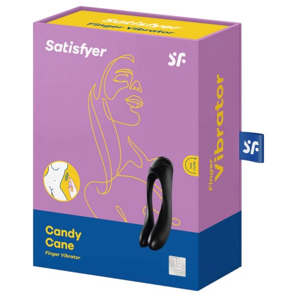 Satisfyer Candy Cane - oppladbar, vanntett toarmet vibrator (svart)