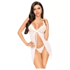   Penthouse After Sunset - Gjennomsiktig babydoll og stringtruse (hvit) - L/XL