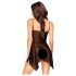 Penthouse Sweet Beast - Roser Baby Doll Sett (svart) - M/L