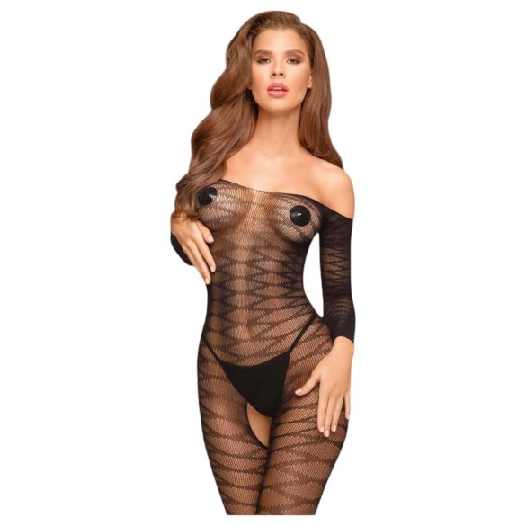Penthouse Dreamy Diva - zikk-zakk Carmen catsuit (svart) - XL