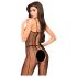 Penthouse Drop-Dead - stripete, åpen jumpsuit (svart) - XL