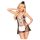 Penthouse Teaser - 3-delt stuepike kostyme (svart-hvitt)