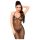 Penthouse Love on Fire - lang, glitrende, gjennomsiktig kjole med stringtruse (svart) - L/XL