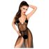 Penthouse Forplay - frekk blondebody med tyllskjerf (svart) - M/L