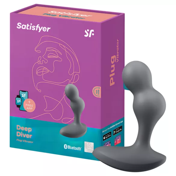 Satisfyer Deep Diver - appstyrt analvibrator (grå)