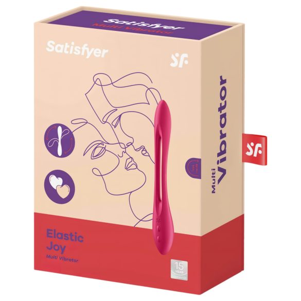 Satisfyer Elastic Joy - oppladbar, fleksibel parvibrator (rød)