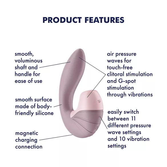 Satisfyer Supernova - Oppladbar 2-i-1 luftbølgevibrator (rosa)