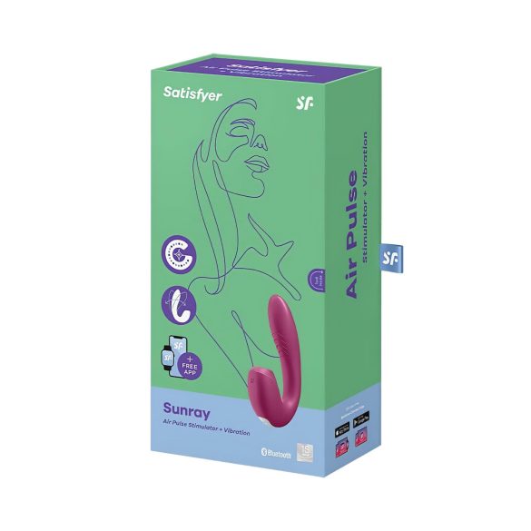 Satisfyer Sunray - oppladbar 2-i-1 luftbølgevibrator (rød)
