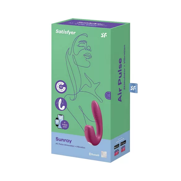 Satisfyer Sunray - oppladbar 2-i-1 luftbølgevibrator (rød)