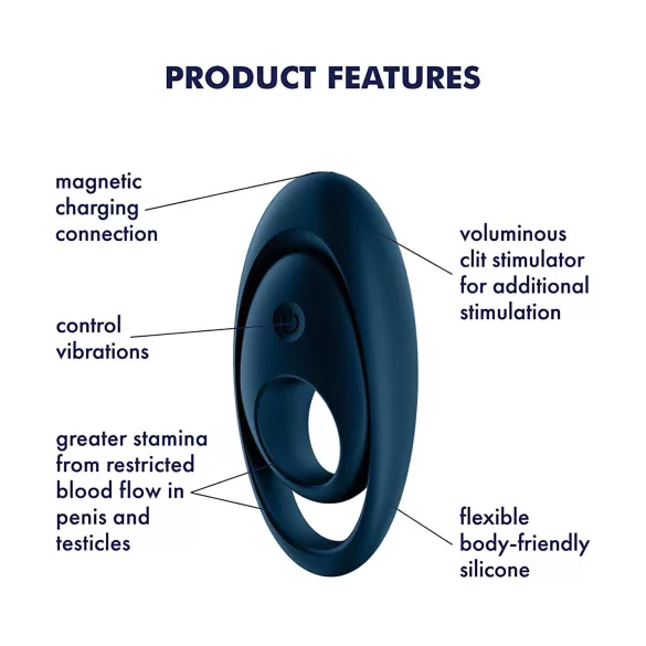 Satisfyer Glorious Duo - vibrasjonsring for par (blå)