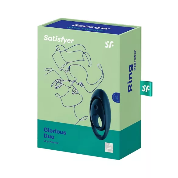 Satisfyer Glorious Duo - vibrasjonsring for par (blå)