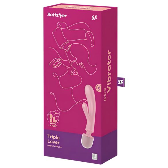 Satisfyer Triple Lover - G-punkt & massasjevibrator (rosa)