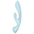 Satisfyer Triple Oh - oppladbar klitorisvibrator med arm (blå)
