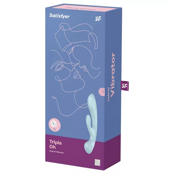 Satisfyer Triple Oh - oppladbar klitorisvibrator med arm (blå)