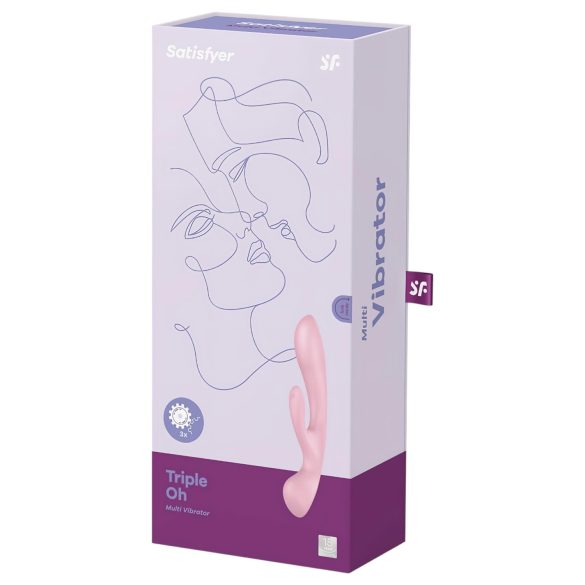 Satisfyer Triple Oh - oppladbar klitorisstimulator med arm (rosa)