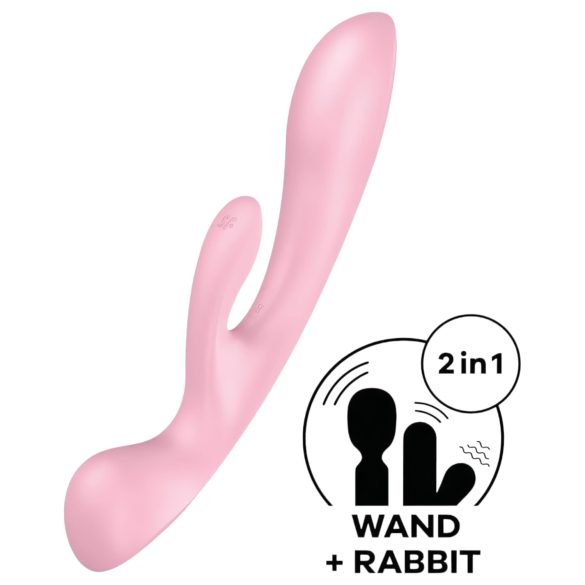 Satisfyer Triple Oh - oppladbar klitorisstimulator med arm (rosa)