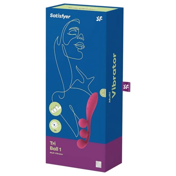 Satisfyer Tri Ball 1 - oppladbar, multifunksjonell vibrator (rød)