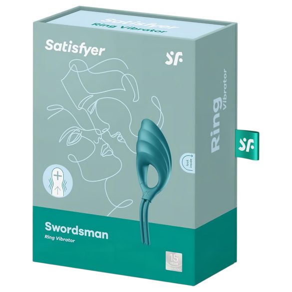 Satisfyer Swordsman - oppladbar vibrasjonsring for menn (grønn)