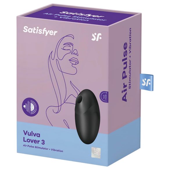 Satisfyer Vulva Lover 3 - luftbølgestimulator for klitoris (svart)