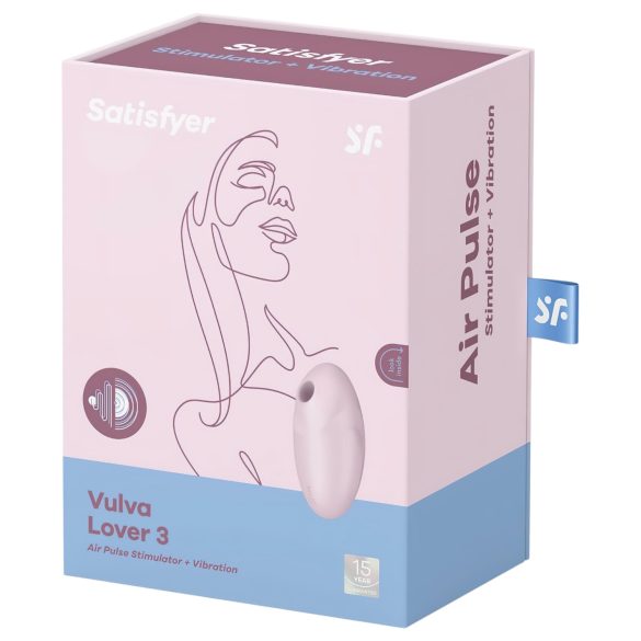 Satisfyer Vulva Lover 3 - oppladbar klitorisvibrator med luftbølger (rosa)