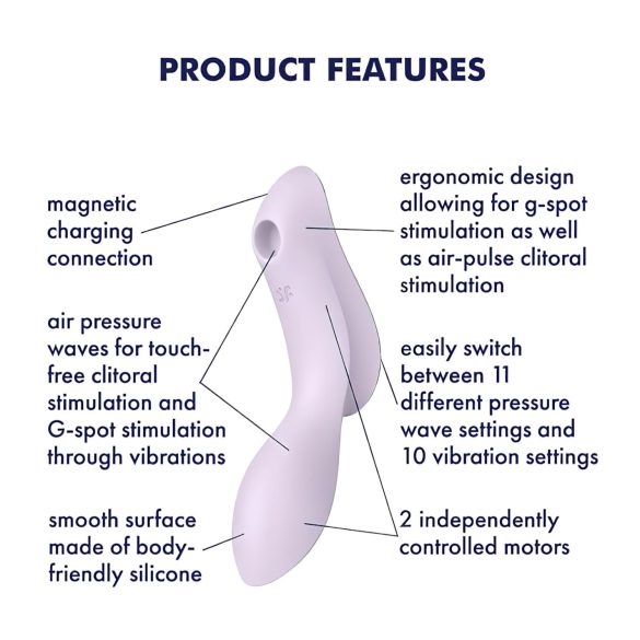 Satisfyer Curvy Trinity 2 - luftimpuls 2-i-1 vibrator (lilla)