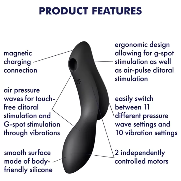 Satisfyer Curvy Trinity 2 - pulserende 2-i-1 vibrator (svart)