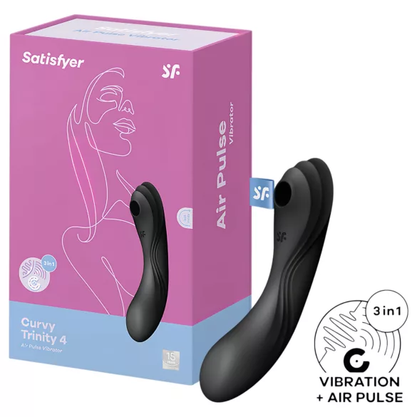 Satisfyer Curvy Trinity 4 - lufttrykks 2-i-1‑vibrator (svart)