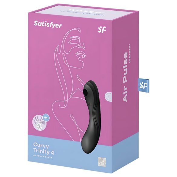 Satisfyer Curvy Trinity 4 - luftbølge 2-i-1 vibrator (svart)